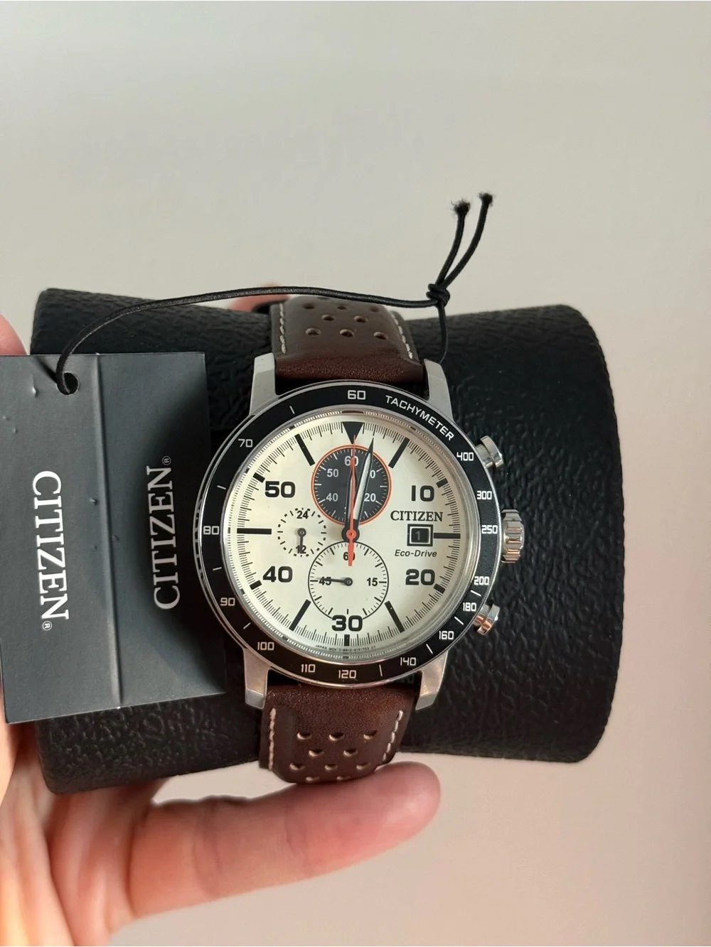 Citizen Brycen Eco-Drive Chronograph CA0649-06X Cream Dial NWT Box